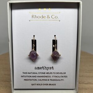 Amethyst Drop Earrings in Gold